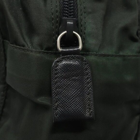 PRADA Hand Bag Nylon Khaki Silver Auth - Picture 6 of 16